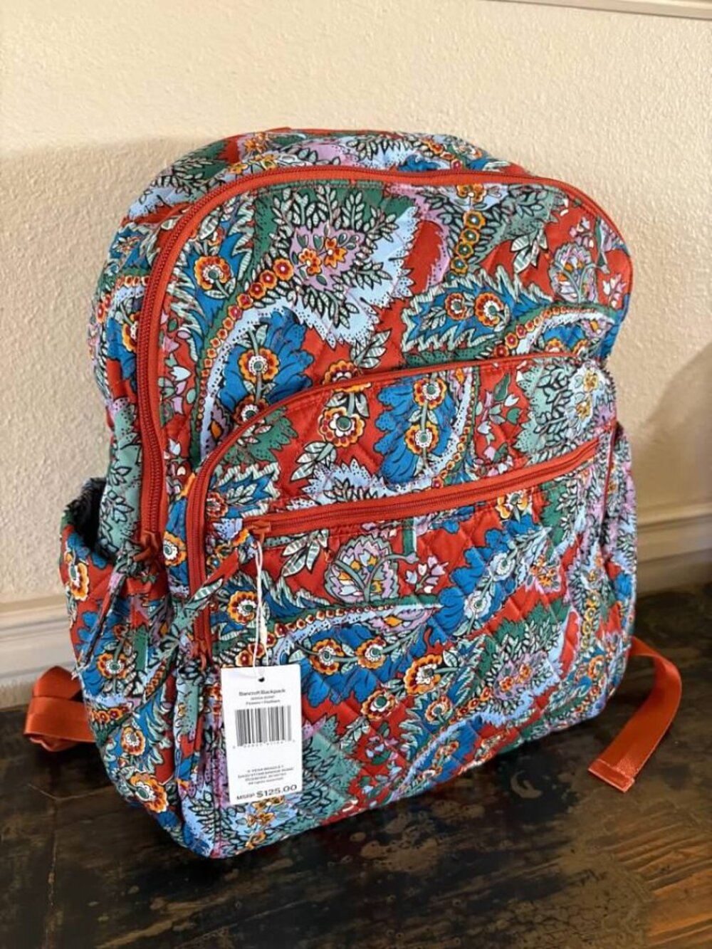 Vera Bradley Performance Twill Bancroft Backpack Flowers&Feathers-NWT